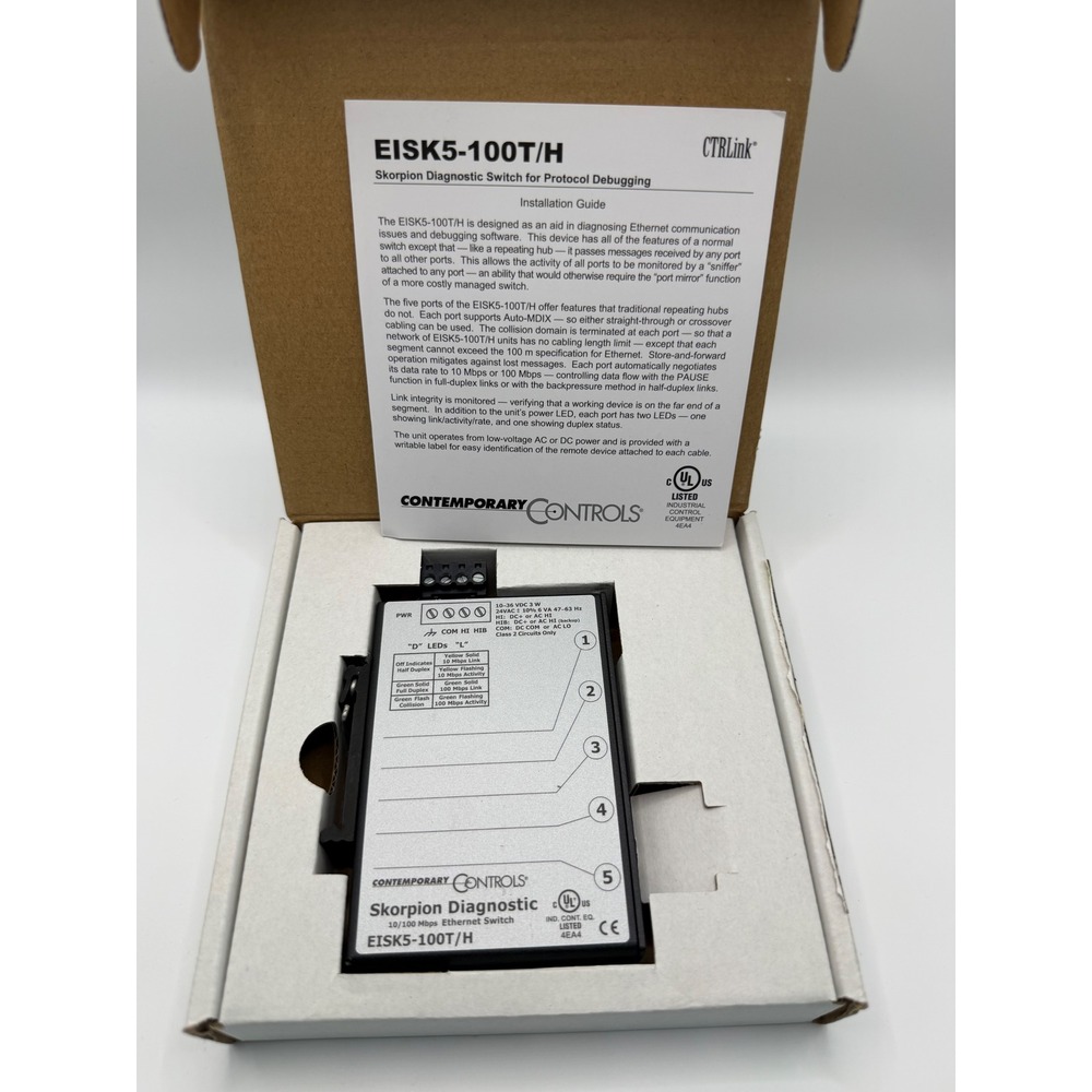 Contemporary Controls Skorpion Diagnostic Switch 5 Port 10/100 EISK5-100T/H